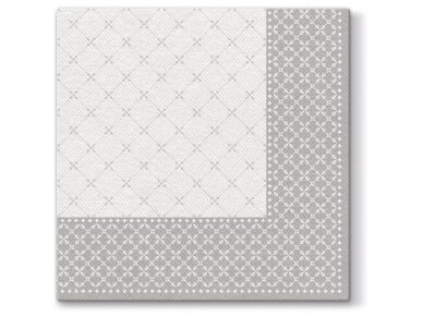 Servetėlės sidabrinės  Airlaid, Subtle grid silver