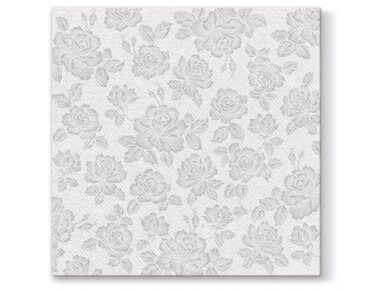 Airlaid napkin, SUBTLE ROSES, silver