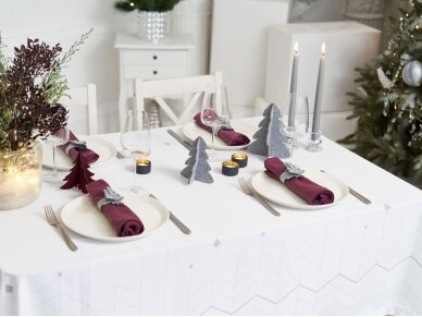 Napkin rings "Snowy Christmas tree" light gray 2