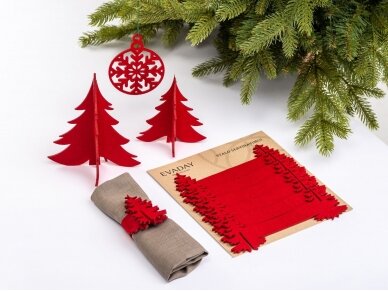 Napkin rings "Christmas tree" red 1