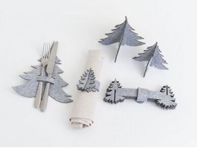 Napkin rings "Christmas tree" light gray 2