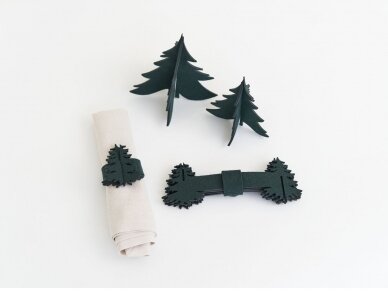 Napkin rings "Christmas tree" dark green 1