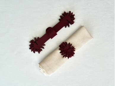 Napkin rings "Christmas flower" bordeaux 4