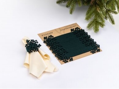 Napkin rings "Snowflake" dark green