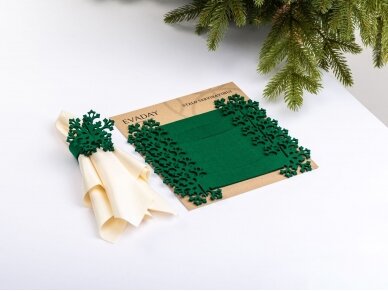 Napkin rings "Snowflake" green