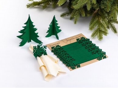 Napkin rings "Snowflake" green 1