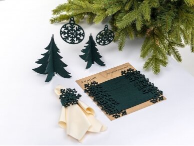 Napkin rings "Snowflake" dark green 2