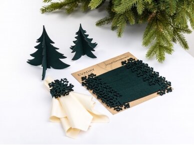 Napkin rings "Snowflake" dark green 1