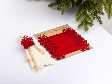 Napkin rings "Snowflake" red