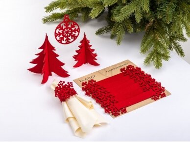 Napkin rings "Snowflake" red 2