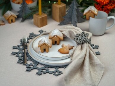 Napkin rings "Snowflake" light gray 5