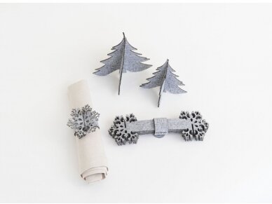 Napkin rings "Snowflake" light gray 2