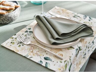 Stain resistant tablecloth LOFT reed green 1