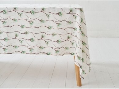 Softened linen tablecloth 'FLOWER BRAIDS' 1