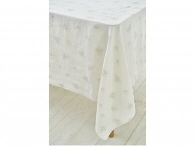 Softened linen tablecloth „Švelnus pūkelis”, white color 3