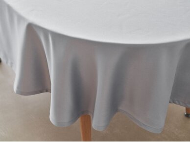 Silver colored teblecloth SATEN 2