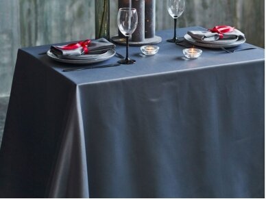 Dark grey colored tablecloth GRAPHIT SATEN 6