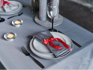 Dark grey colored tablecloth GRAPHIT SATEN 7