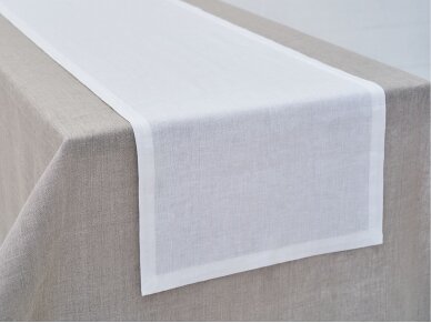 Table runner soft linen white