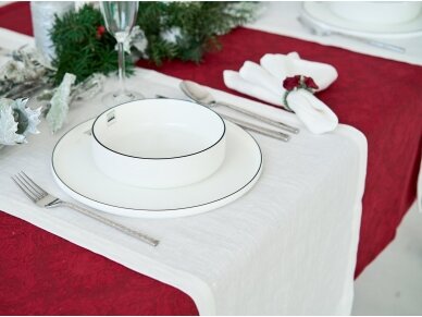 Table runner soft linen white 1