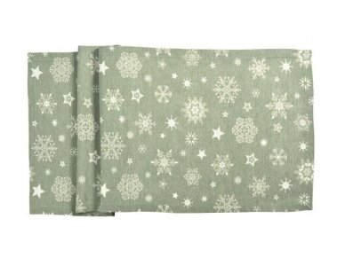 Table runner Christmas CRISTALLO NEVE moss