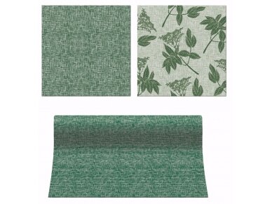 Airlaid Tablerunner LINEN STRUCTURE GREEN 1