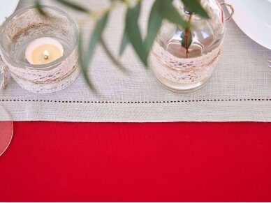 Table runner, striped linen, NATURAL ROSE 4