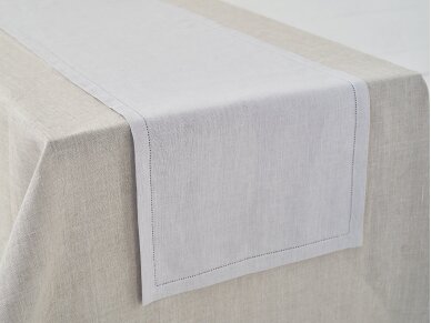 Table runner, striped linen, NATURAL ROSE