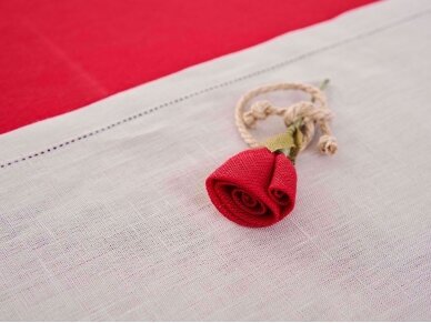 Table runner, striped linen, NATURAL ROSE 3