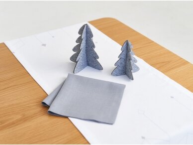 Table runner Modern Christmas tree, grey 1