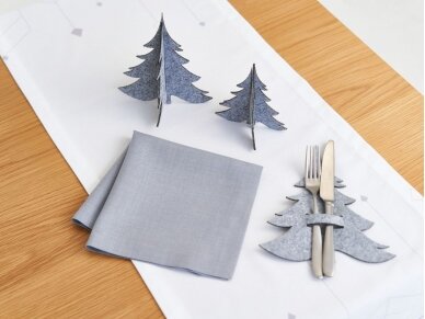 Table runner Modern Christmas tree, grey 2