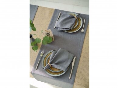 Table runner, dark gray, linen 2