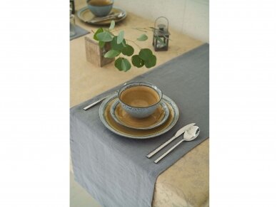 Table runner, dark gray, linen 1