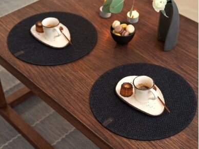 Felt placemat round STELLE black 3