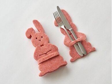 Easter cutlery holder BUNNY peach