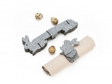 Napkin rings "Zuikiai", 6 pcs., gray