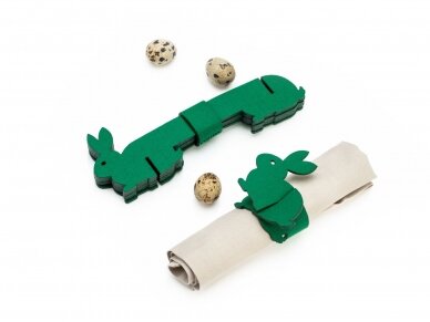 Napkin rings "Bunny", 6 pcs., green