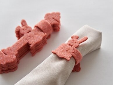 Napkin rings BUNNY, 6 pcs. peach