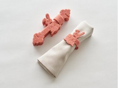 Napkin rings BUNNY, 6 pcs. peach 1