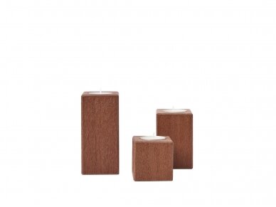 Wooden candlestick "Dark Cube"